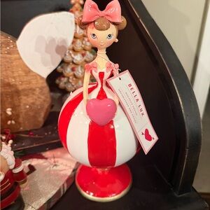 TJ Maxx Bella  Luxx Red and White Heart Angel Figurine
